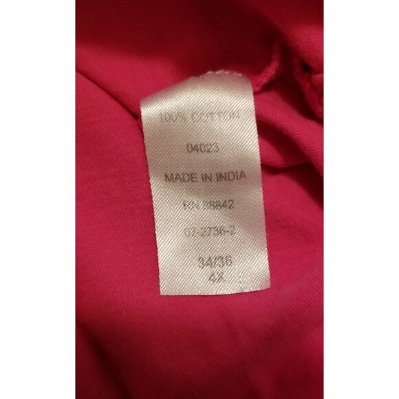 Woman Within Tunic Top Size 4X 34/36 Pink Embroidered Bohemian 3/4 Sleeve - Picture 5 of 5